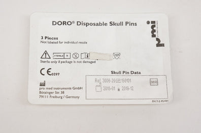 PMI 3006-20 DORO Disposable Skull Pins (x) - Pack of 3